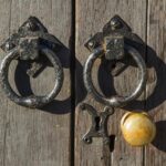 Old doorknob and handles